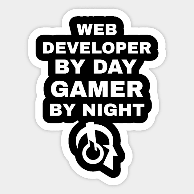 Web Developer By Day Gamer By Night Sticker by fromherotozero